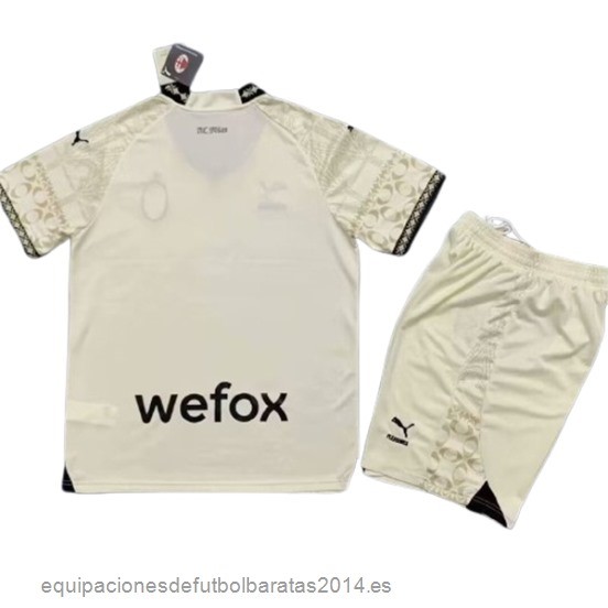 Nuevo 4ª  Conjunto De Hombre AC Milan 23/24 Amarillo Baratas